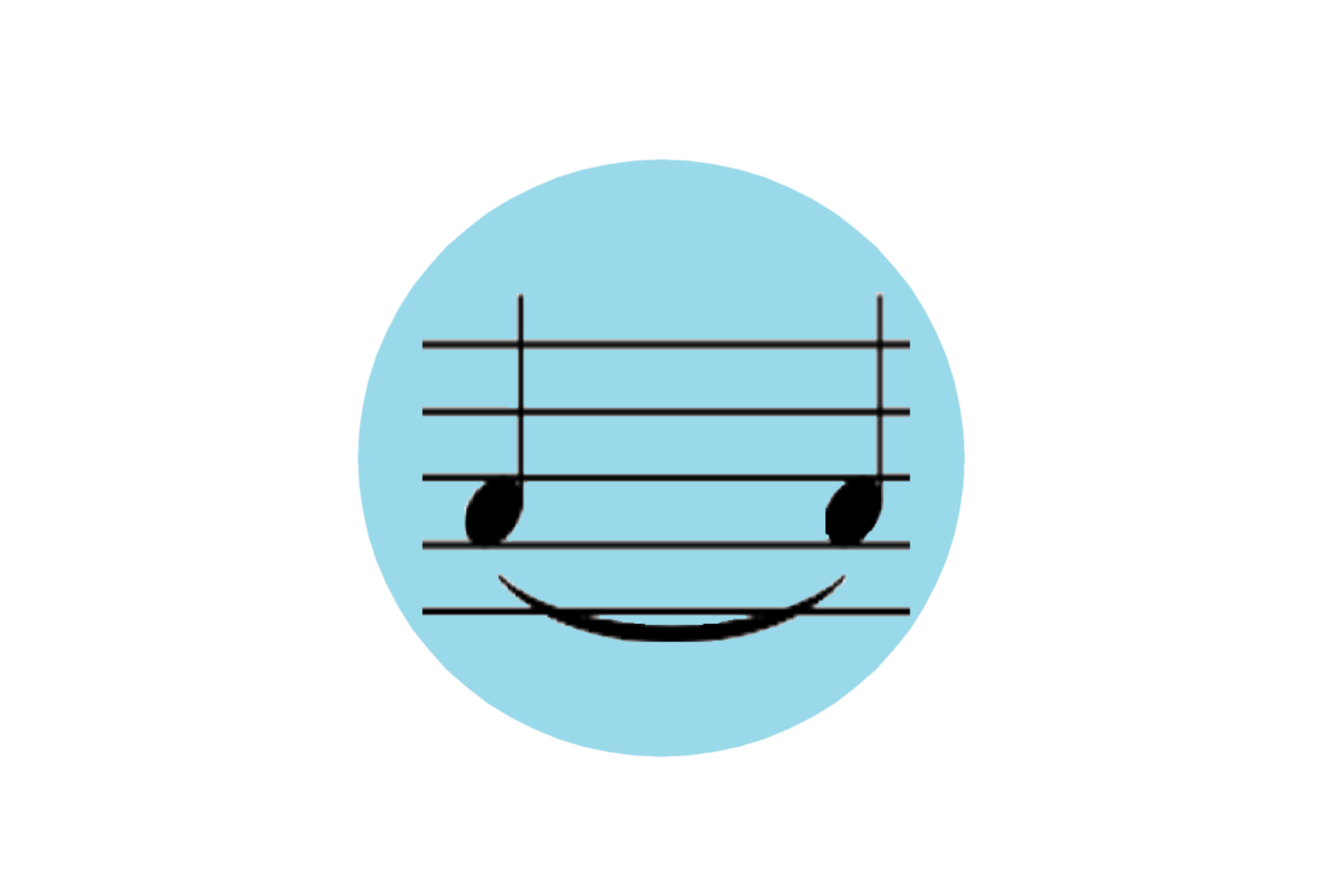 A smiley face formed using two notes and a tie
